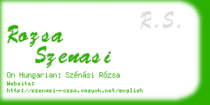 rozsa szenasi business card